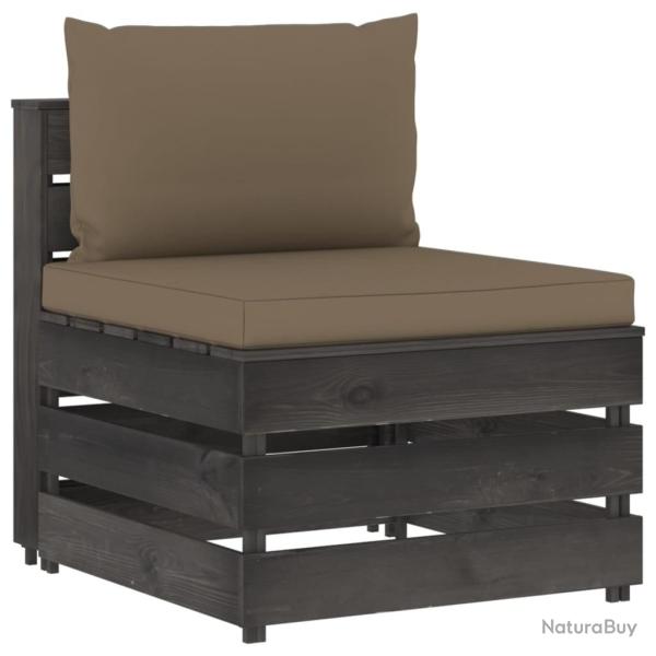 Canap� central sectionnel avec coussins Bois impr�gn� de gris