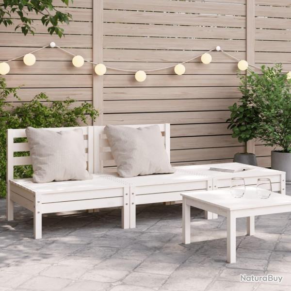 Canap� de jardin 3 places blanc bois de pin massif
