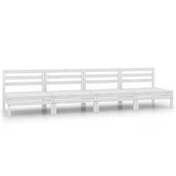 Canap&eacute;s centraux de jardin 4 pcs Blanc Bois de pin massif