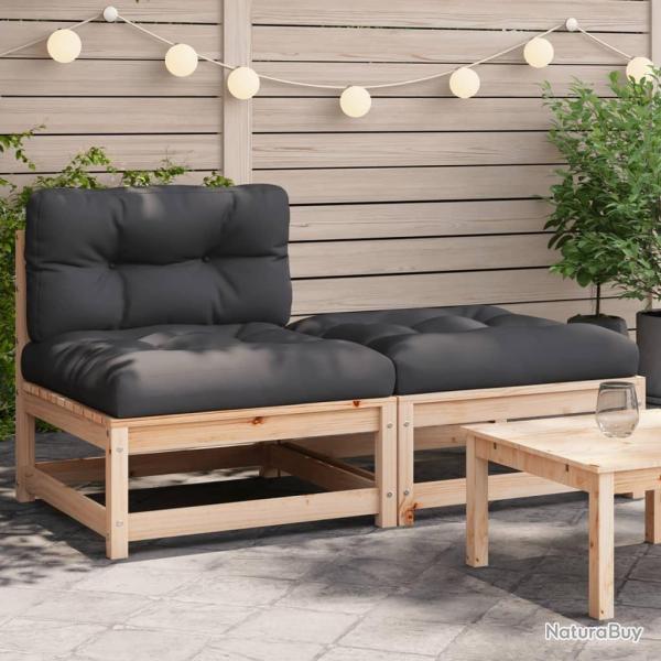 Canap� de jardin sans accoudoirs avec coussins et repose-pieds