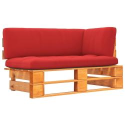 Canap&eacute; d'angle palette de jardin marron miel bois pin impr&eacute;gn&eacute;