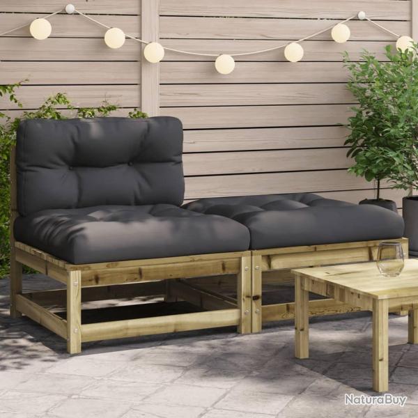 Canap� de jardin sans accoudoirs avec coussins et repose-pieds