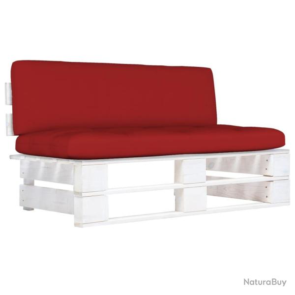 Canap� central palette de jardin Blanc Bois de pin impr�gn�