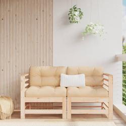 Canap&eacute;s d'angle de jardin 2 pcs bois de pin massif