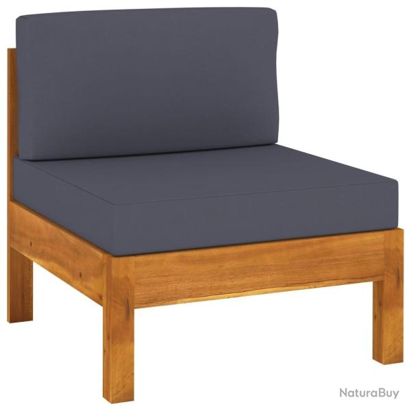Canap� central avec coussins gris fonc� Bois d'acacia solide alsavelo