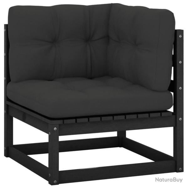 Canap� d'angle de jardin coussins anthracite Bois de pin massif