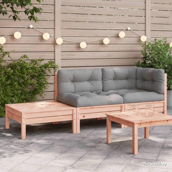 Canap� de jardin et coussins repose-pied bois massif douglas