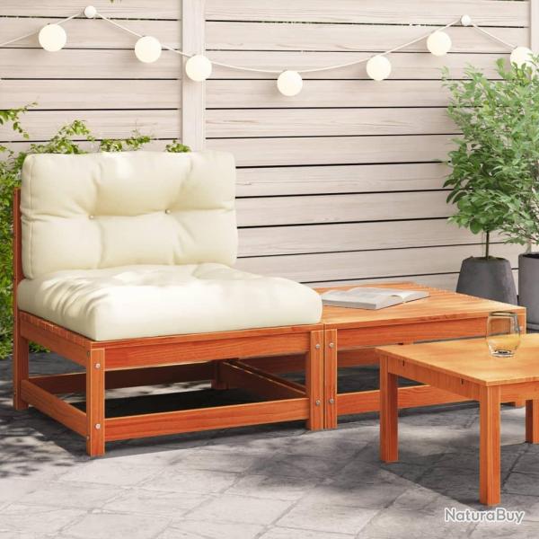 Canap� de jardin sans accoudoirs avec coussins et repose-pieds
