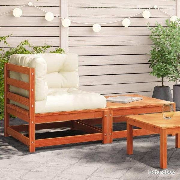 Canap� d'angle de jardin avec coussins et repose-pieds