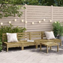 Canap&eacute;s de jardin sans accoudoirs 4 pcs bois pin impr&eacute;gn&eacute;