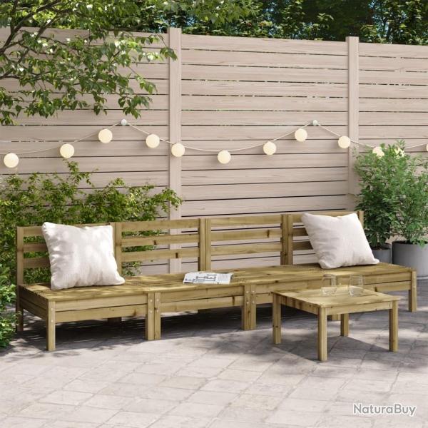 Canap�s de jardin sans accoudoirs 4 pcs bois pin impr�gn�
