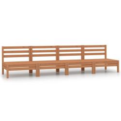 Canap&eacute;s centraux de jardin 4 pcs marron miel bois de pin massif