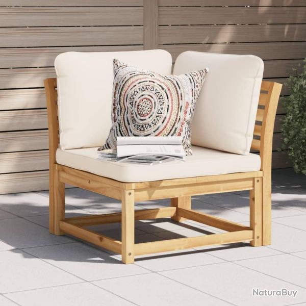 Canap� d'angle de jardin coussins 73x73x65cm bois massif acacia