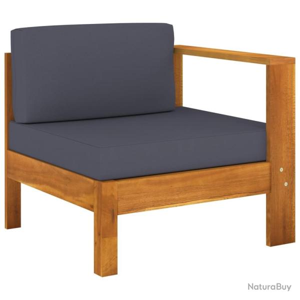 Canap� central avec 1 accoudoir Gris fonc� Acacia solide