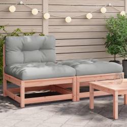 Canap&eacute; de jardin sans accoudoirs avec coussins et repose-pieds