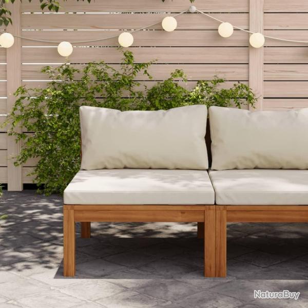 Canap� de milieu sectionnel avec coussin blanc cr�me Acacia