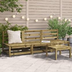 Canap&eacute;s de jardin sans accoudoirs 3 pcs bois de pin impr&eacute;gn&eacute;
