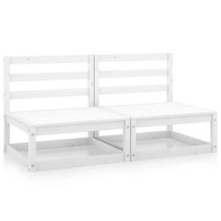 Canap&eacute;s centraux de jardin 2 pcs blanc bois de pin massif