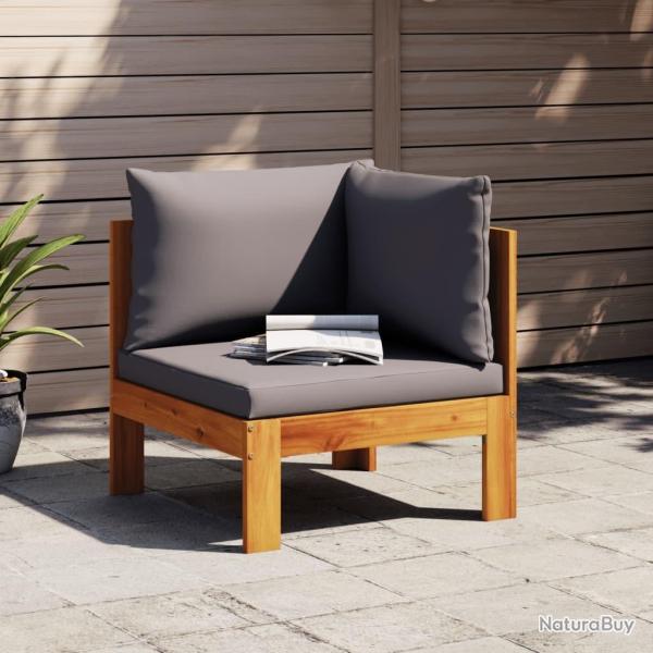Canap� d'angle de jardin avec coussins bois massif d'acacia