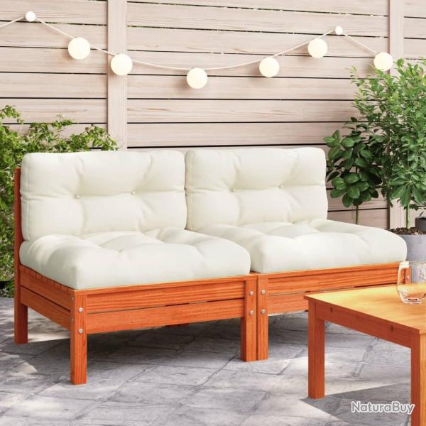Canap� de jardin sans accoudoirs coussins 2 pcs bois massif pin