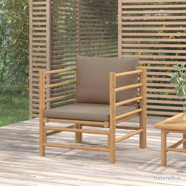 Canap� de jardin avec coussins taupe bambou