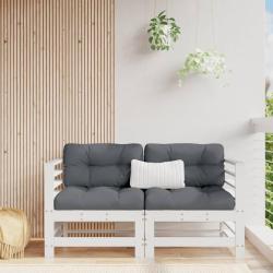 Canap&eacute;s d'angle de jardin 2 pcs blanc bois de pin massif