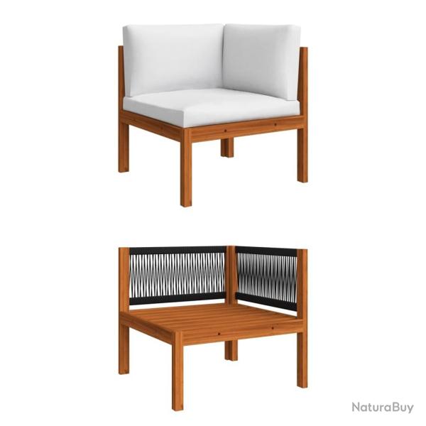 Canap� d'angle de jardin avec coussins en bois d'acacia et corde