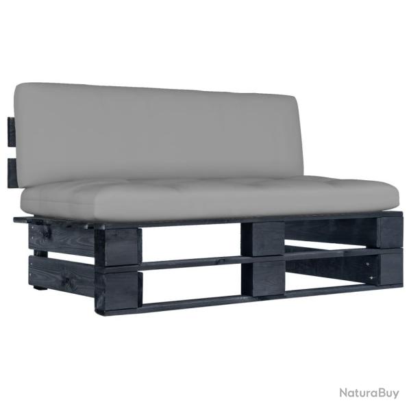 Canap� central palette de jardin Noir Bois de pin impr�gn�