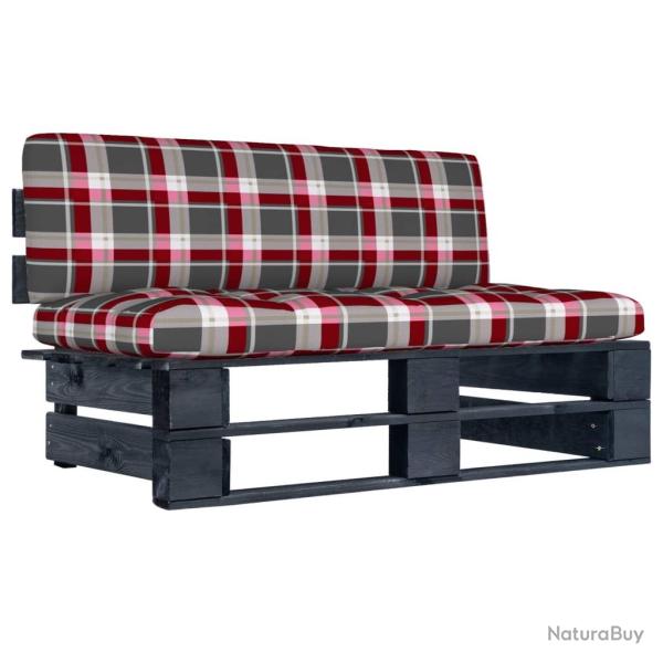 Canap� central palette de jardin noir bois de pin impr�gn�