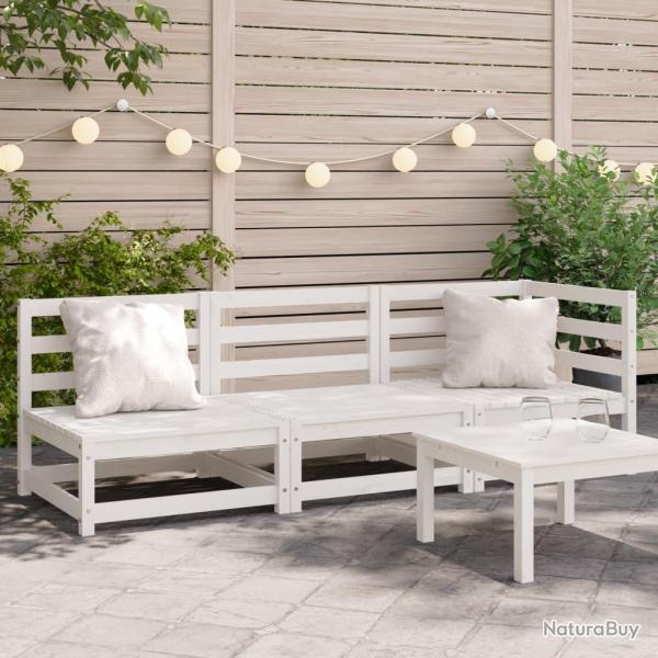 Canap� de jardin 3 places blanc bois de pin massif