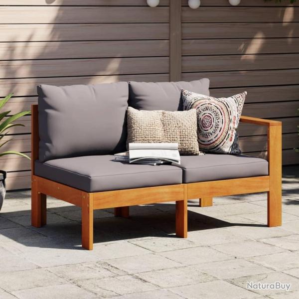 Canap� de jardin avec 1 accoudoir 2 places bois massif d'acacia