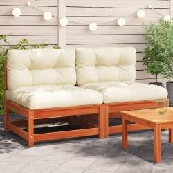 Canap&eacute;s de jardin sans accoudoirs coussins 2pcs bois massif pin