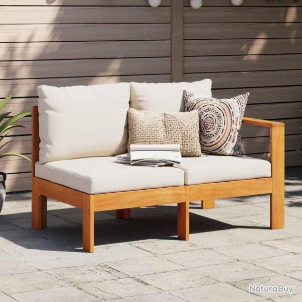 Canap� de jardin avec 1 accoudoir 2 places bois massif d'acacia