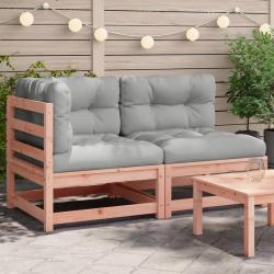 Canap&eacute; de jardin avec coussins 2 places bois massif douglas