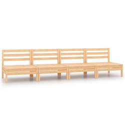 Canap&eacute;s centraux de jardin 4 pcs Bois de pin massif