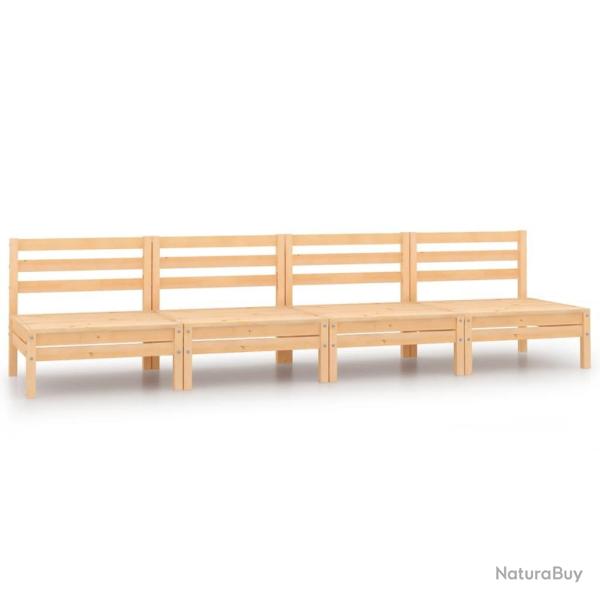 Canap�s centraux de jardin 4 pcs Bois de pin massif