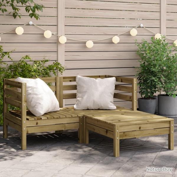 Canap� de jardin 2 places avec repose-pieds bois pin impr�gn�