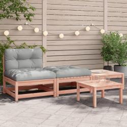 Canap&eacute; de jardin sans accoudoirs avec coussins et repose-pieds