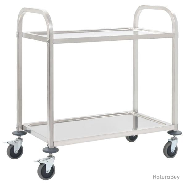 Chariot de cuisine � 2 niveaux 95x45x83,5 cm Acier inoxydable alsavelo