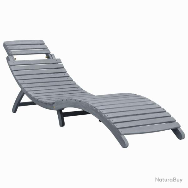 Chaise longue D�lavage gris Bois d'acacia solide
