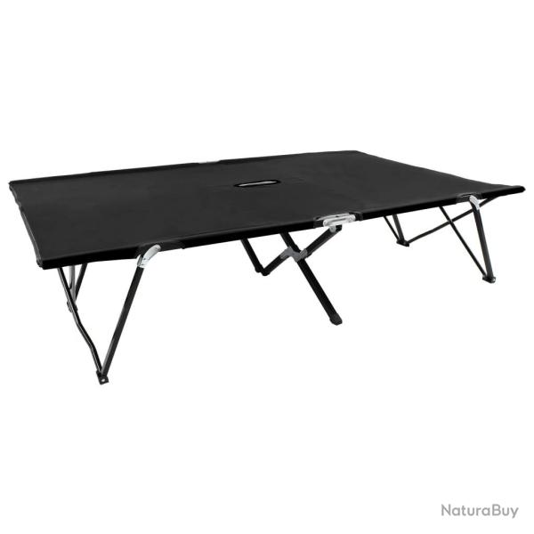 Chaise longue pliable 2 places noir Acier