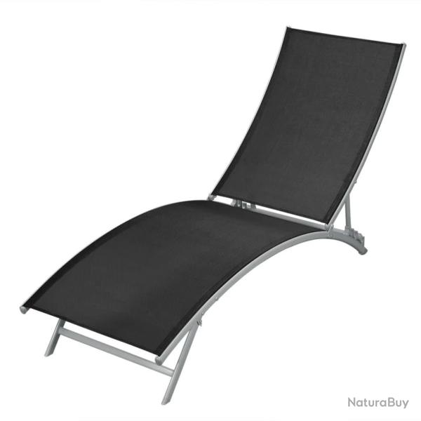 Chaise longue Acier et textil�ne Noir