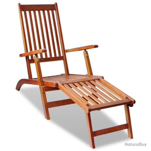 Chaise de terrasse avec repose-pied Bois d'acacia solide