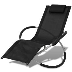 Chaise longue g&eacute;om&eacute;trique d'ext&eacute;rieur Acier Noir et gris