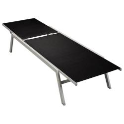 Chaise longue Acier et textil&egrave;ne Noir