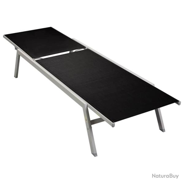 Chaise longue Acier et textil�ne Noir