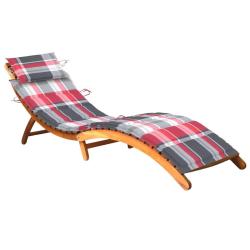 Chaise longue de jardin avec coussin Bois d'acacia solide