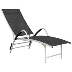 Chaise longue Textil&egrave;ne et aluminium Noir