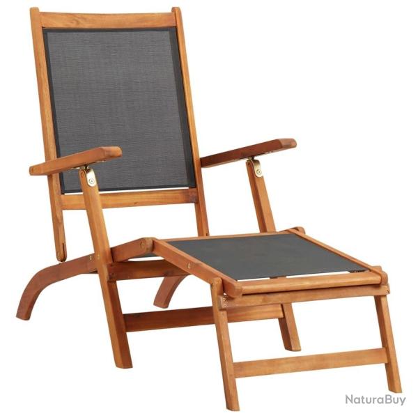 Chaise longue d'ext�rieur Bois d'acacia massif et textilene