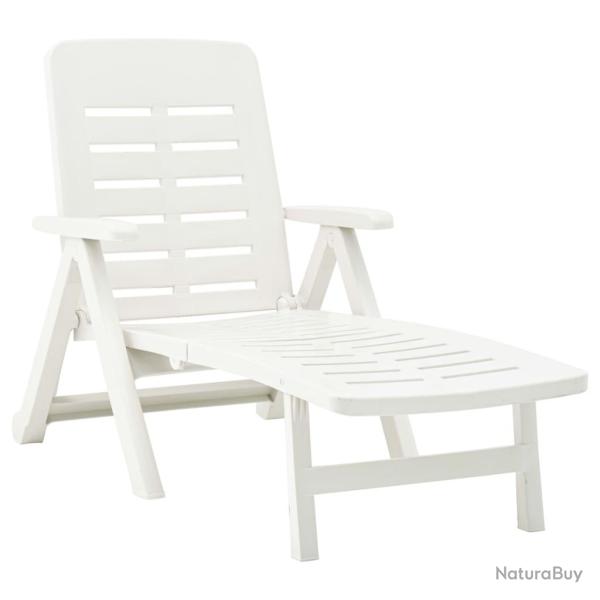 Chaise longue pliable Plastique Blanc